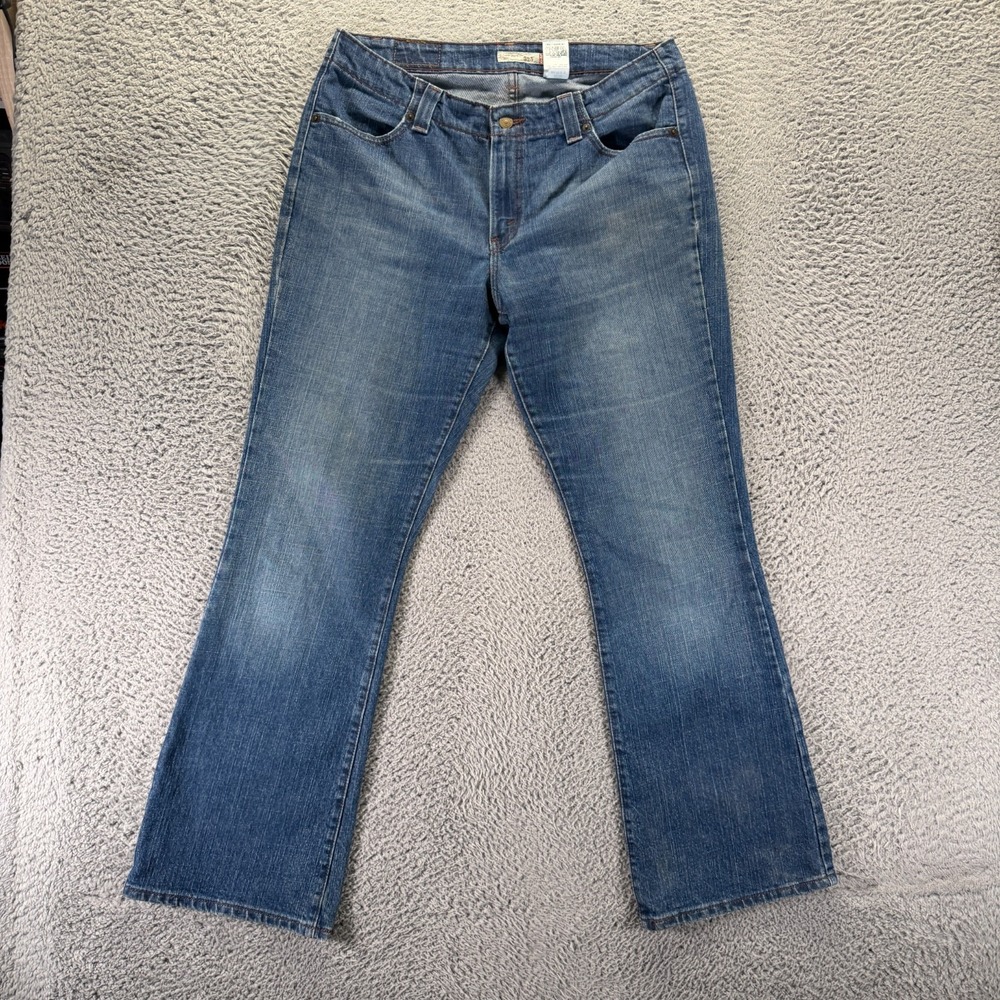 Levi's 525 Jeans Womens 12 Blue Cotton Denim Bootcut Leg Travel Faded Stretch